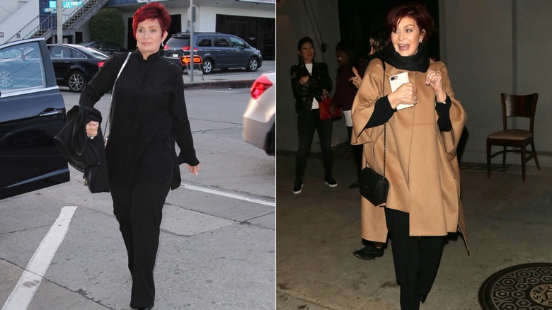 Sharon Osbourne marchant côte à côte en 2015 et 2017