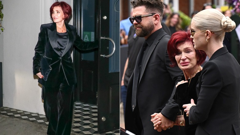 Sharon Osbourne marchant côte à côte et aux funérailles d'Ozzy avec Jack et Kelly
