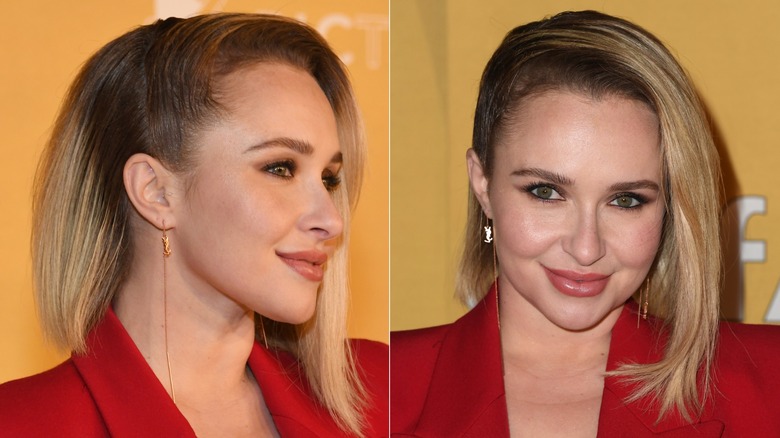 Hayden Panettiere avec ses cheveux lissés sur le côté