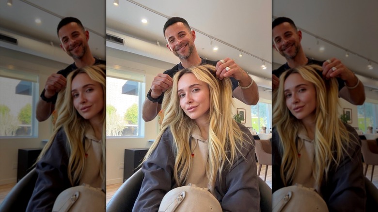 Hayden Panettiere se fait coiffer