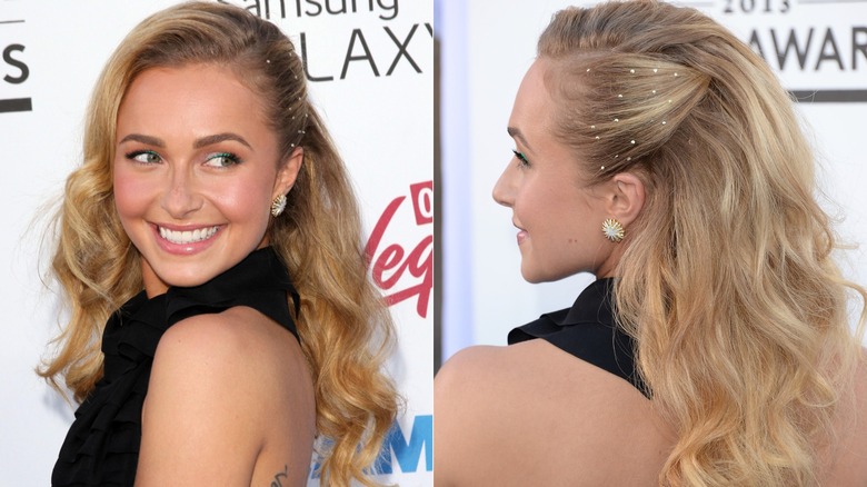 Hayden Panettiere avec elle lissée d'un côté et bouclée de l'autre côté