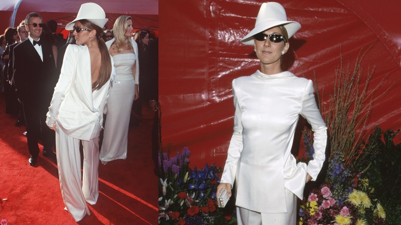 Céline Dion en costume blanc aux Oscars 1999