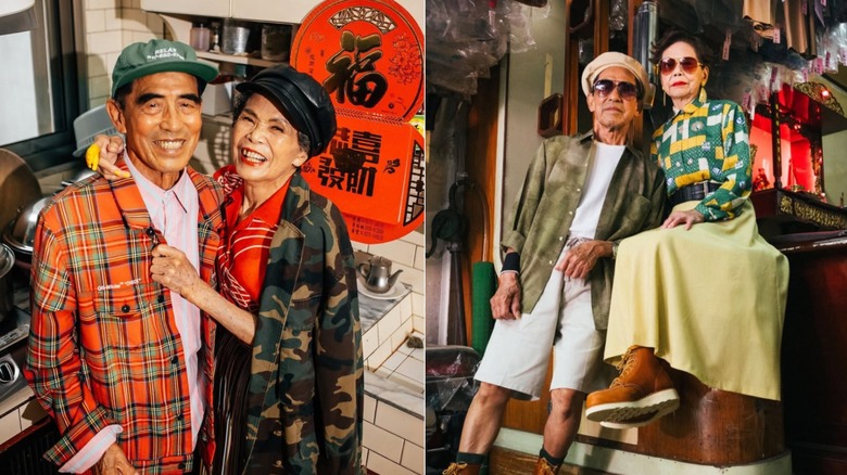 Hsu Sho-Er et Chang Wan-Ji sourient en portant des chapeaux / Hsu Sho-Er et Chang Wan-Ji posent avec des lunettes de soleil