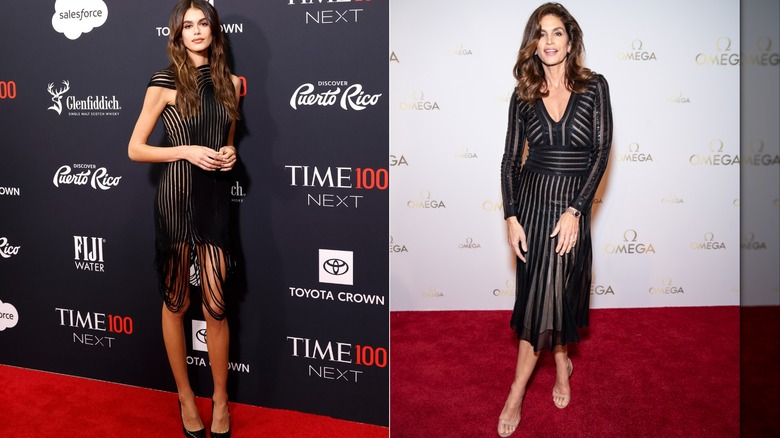 Kaia Gerber en octobre 2024 et Cindy Crawford en novembre 2021