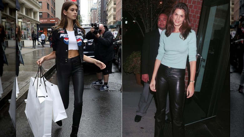 Kaia Gerber en septembre 2017 et Cindy Crawford en novembre 2000