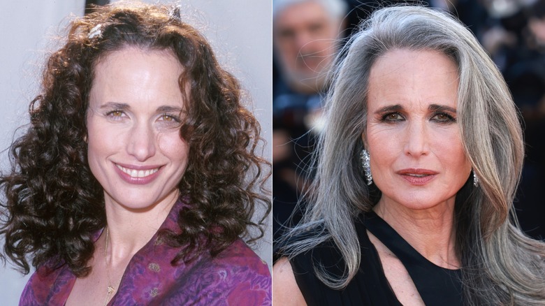 Photos côte à côte d'Andie MacDowell en 1998 et 2026