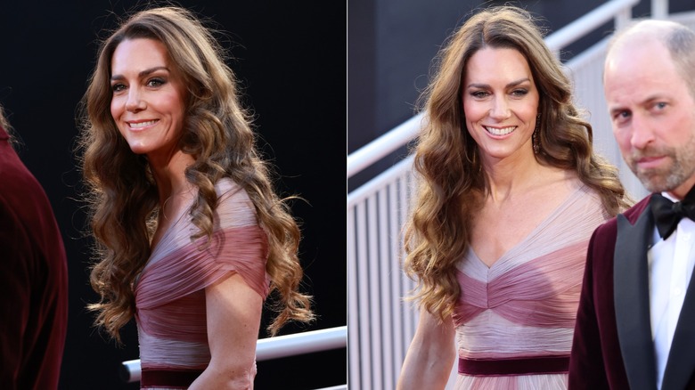 Kate Middleton aux cheveux bouclés aux BAFTA en 2026, aux côtés du prince William de Galles