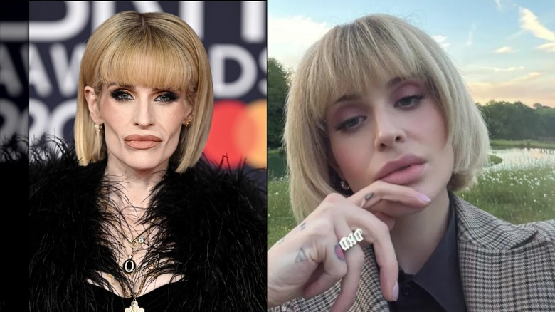 Aux côtés de Kelly Osbourne aux BRIT Awards 2026, portant une pile de colliers et portant un 