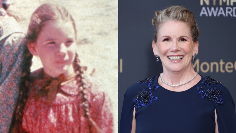 Melissa Gilbert dans le rôle de Laura Ingalls et dans les années 2020 lors d'une remise de prix