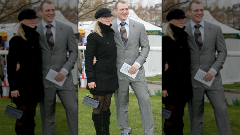 Zara et Mike Tindall le premier jour du Cheltenham National Hunt Festival en 2005.
