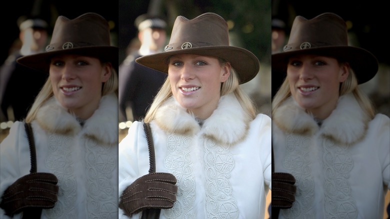 Zara Tindall après le service religieux du jour de Noël 2004.