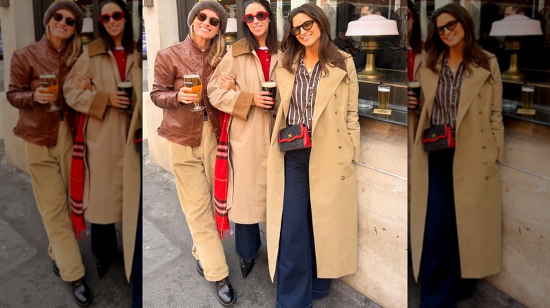 Kaitlan Collin pose avec des amis devant un pub à Londres, en Angleterre (avril 2026)