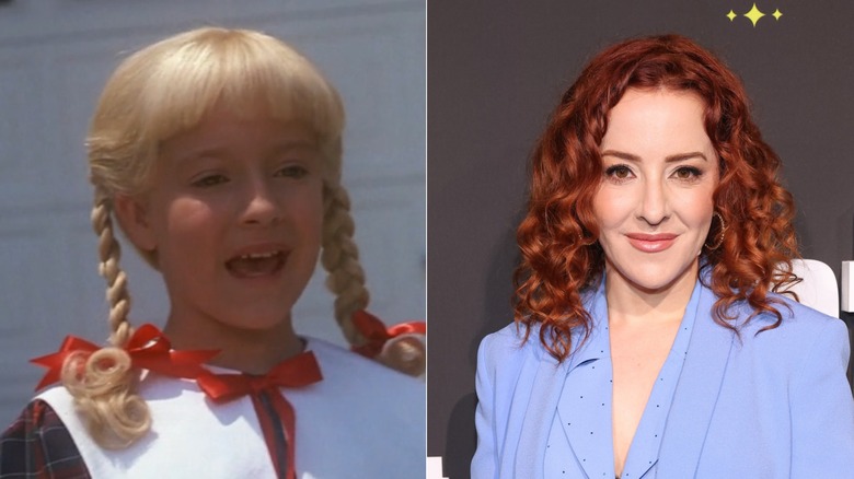 Image côte à côte d'Olivia Hack dans le rôle de Cindy Brady à gauche et aux cheveux roux lors d'un événement sur le tapis rouge ces dernières années à droite.