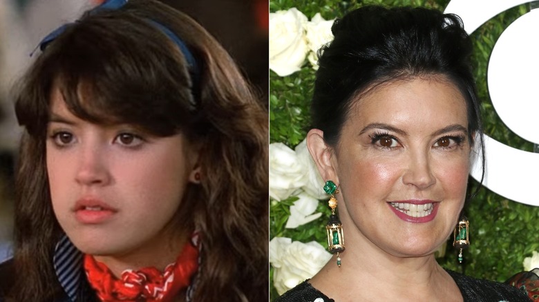 Image partagée de Phoebe Cates dans le rôle de Linda Barrett dans Fast Times à Ridgemont High à gauche et lors des Tony Awards 2017 au Radio City Music Hall à droite