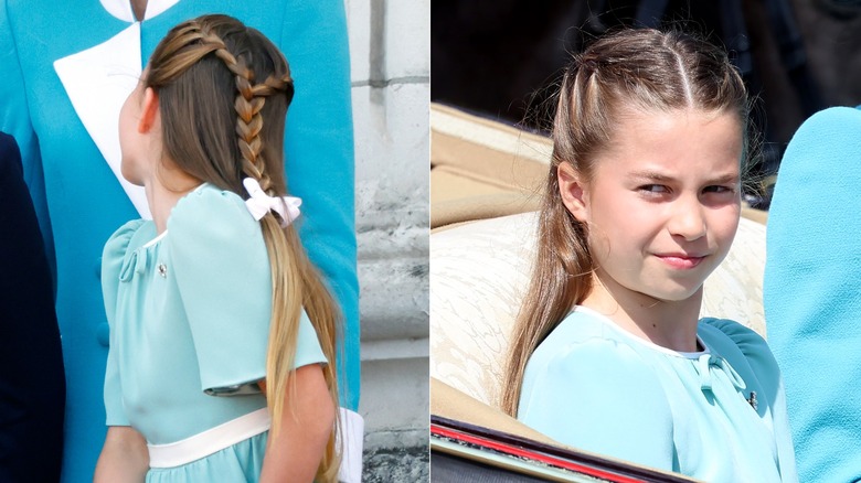 Photos côte à côte de l'arrière et du devant de la tête de la princesse Charlotte