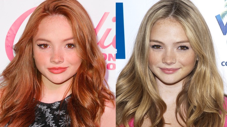 Natalie Alyn Lind aux cheveux roux à gauche et blonds à droite
