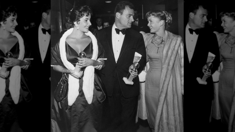 Elizabeth Taylor, Mike Todd et Debbie Reynolds aux Golden Globes 1957