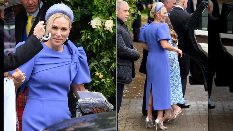 Zara Tindall au mariage de Peter Phillips et Harriet Sperling à l'église All Saints de Kemble, en Angleterre, en juin 2026