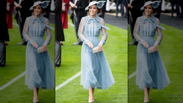 Catherine, duchesse de Cambridge assiste au premier jour du Royal Ascot à Ascot, en Angleterre, en juin 2019