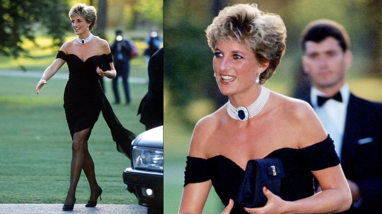 La princesse Diana assiste à la soirée Vanity Fair à la Serpentine Gallery de Londres en juin 1994.