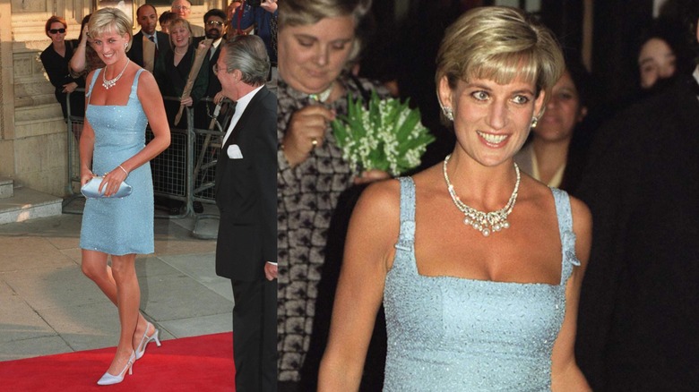 La princesse Diana arrive au Royal Albert Hall pour une représentation du Lac des Cygnes en juin 1997 à Londres