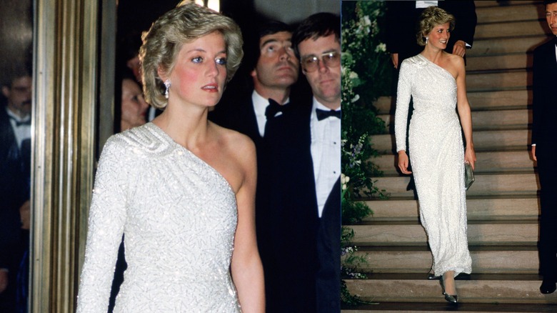 La princesse Diana lors d'un dîner de gala à la National Gallery de Washington DC en novembre 1985