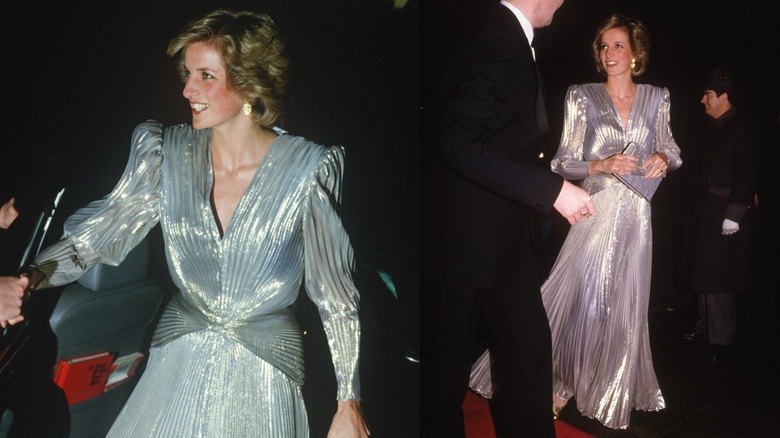 La princesse Diana lors d'un défilé de mode au Grosvenor House Hotel à Londres en mars 1985