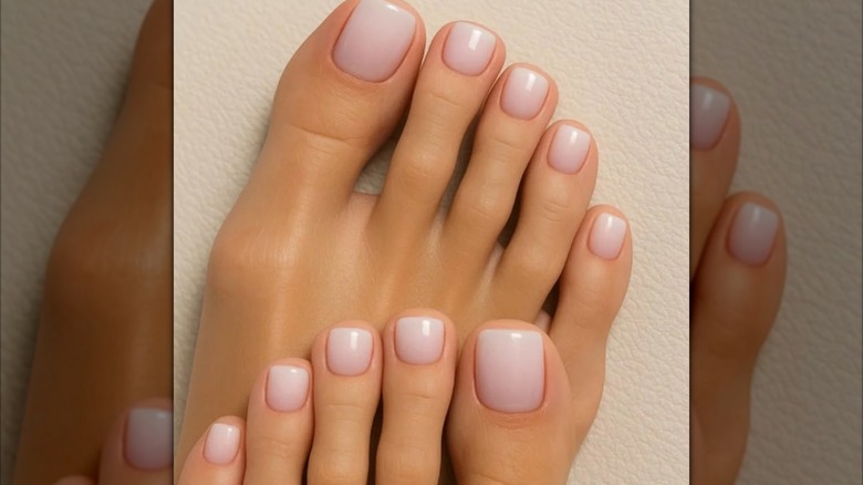 Pédicure ombre blanche