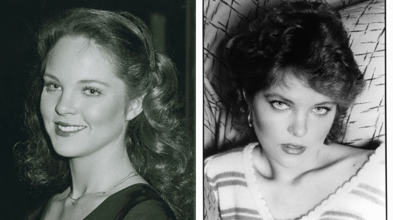 Image partagée de Melissa Sue Anderson dans les années 1980 avec de longs cheveux bouclés à gauche et des cheveux courts bouclés à droite.