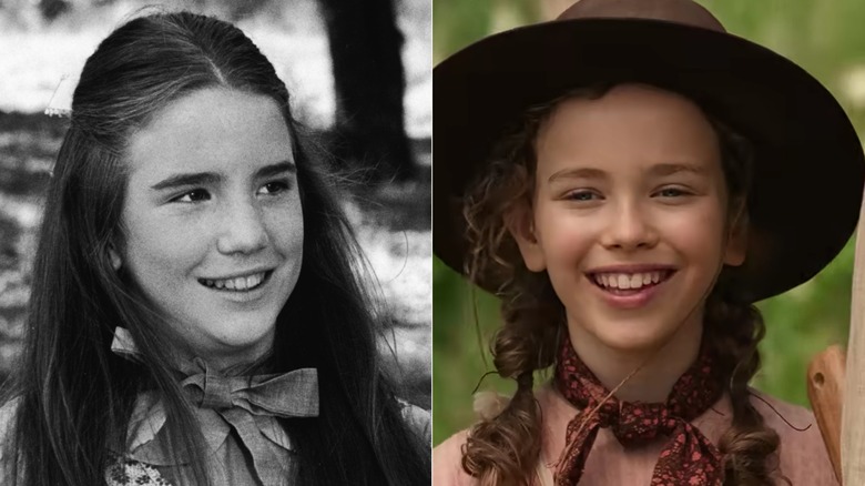 Melissa Gilbert qui joue Laura Ingalls dans La Petite Maison dans la Prairie en 1974 (à gauche) et Alice Halsey qui joue Laura Ingalls dans La Petite Maison dans la Prairie en 2026 (à droite)