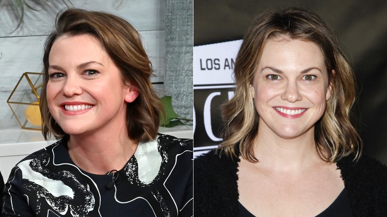 Photos côte à côte de Larisa Oleynik en 2020 et 2019.