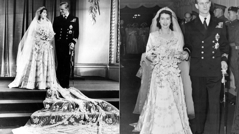 La reine Elizabeth II et le prince Philip le jour de leur mariage en 1947