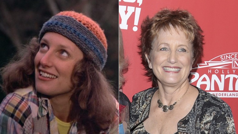 Laurie Walters dans le rôle de Joannie dans Eight Is Enough à côté d'une photo d'elle aux cheveux courts en 2019.