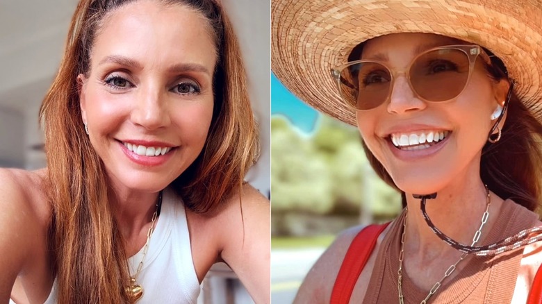 selfies côte à côte de Charisma Carpenter souriant