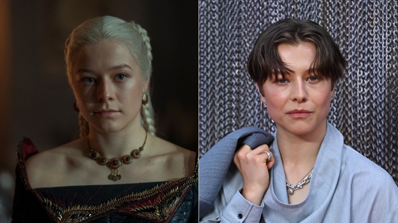 Emma D'Arcy dans le rôle de Rhaenyra Targaryen dans House of the Dragon et hors de son personnage