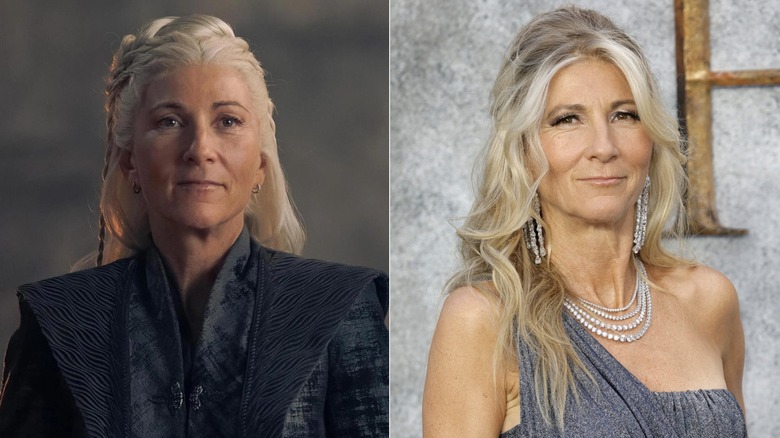 Eve Best dans le rôle de Rhaenys Targaryen dans House of the Dragon et hors de son personnage