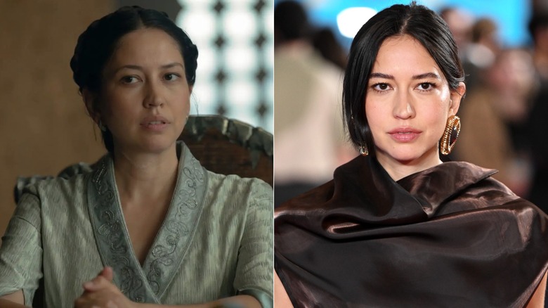 Sonoya Mizuno dans le rôle de Mysaria dans House of the Dragon et hors de son personnage