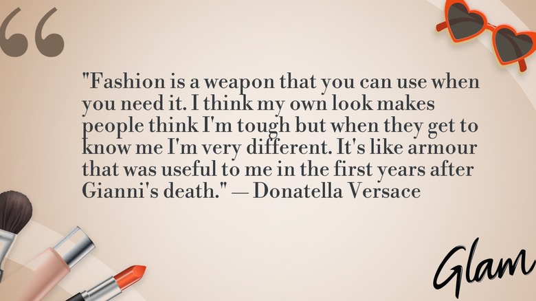 Un graphique représentant la citation du jour de Donatella Versace.