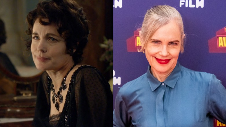 Elizabeth McGovern dans Downton Abbey et avec du rouge à lèvres