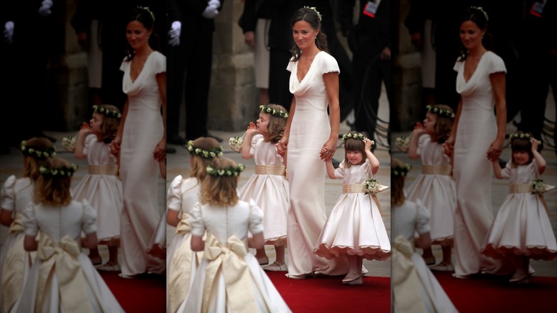 Pippa Middleton en demoiselle d'honneur de Kate Middleton en 2011