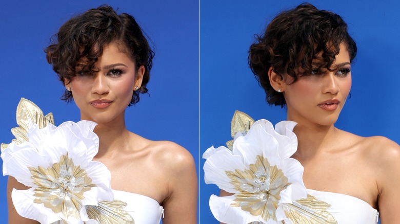Zendaya aux cheveux courts bouclés en mars 2026