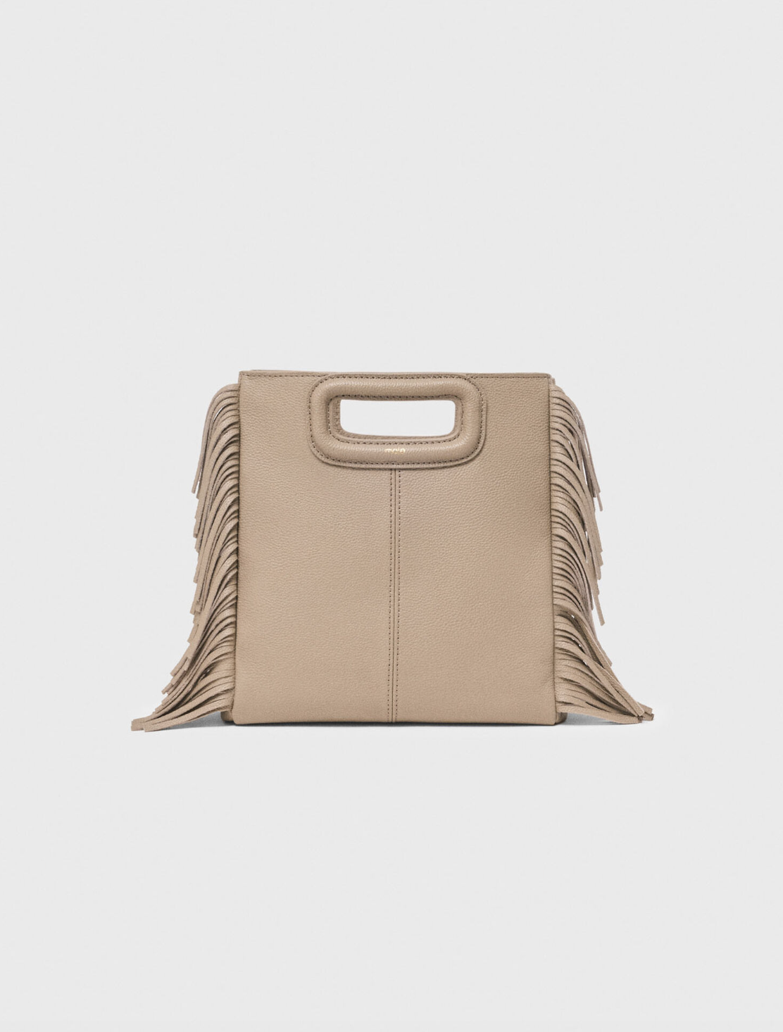 Sac taupe à franges (295 euros)