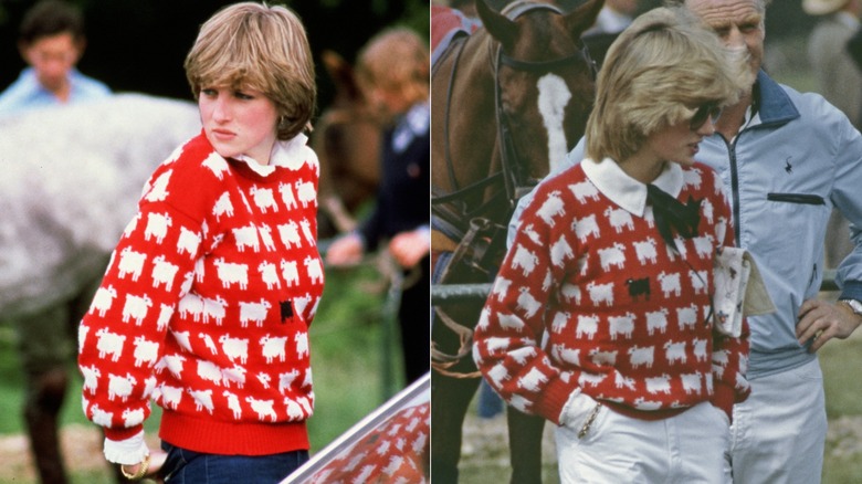 La princesse Diana dans son emblématique pull en mouton