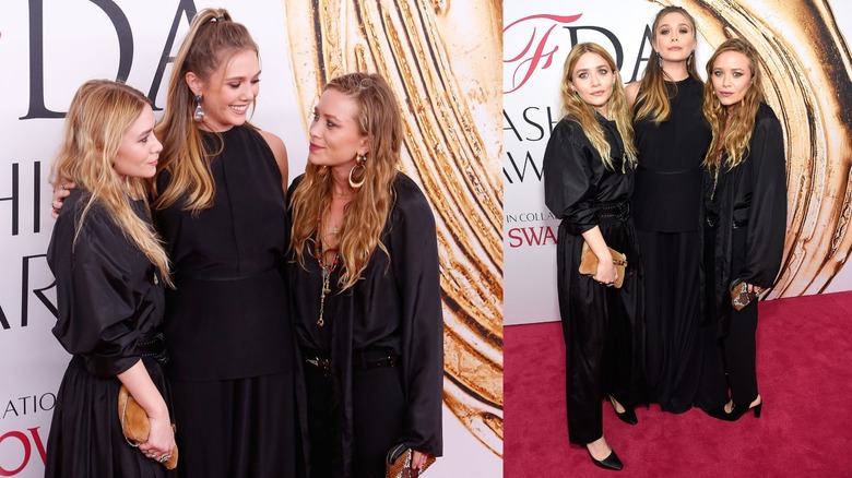 Ashley, Elizabeth et Mary-Kate Olsen portant des robes noires aux CFDA Fashion Awards 2016