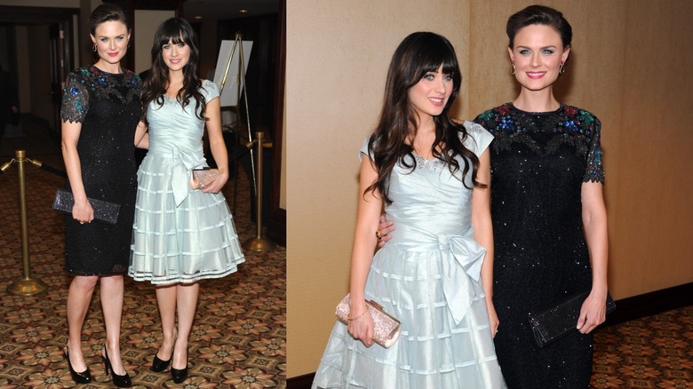 Emily Deschanel et Zooey Deschanel se tiennent l'un l'autre lors de l'assemblée annuelle de l'American Society of Cinematographers