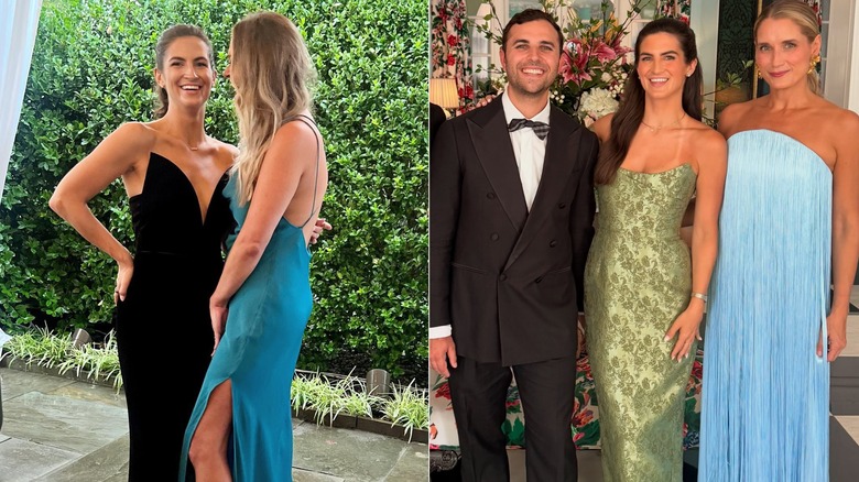 À gauche : Kaitlan Collins porte une robe noire pour un mariage en septembre 2023. À droite : Kaitlan Collins porte une robe verte pour un mariage en août 2026.