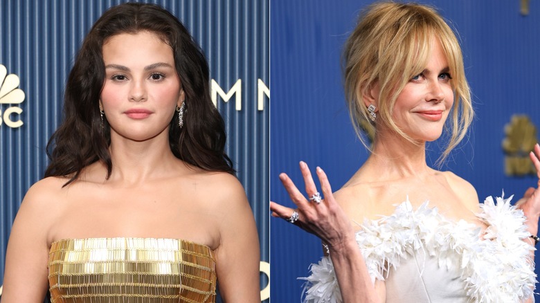 Selena Gomez et Nicole Kidman portant des boucles d'oreilles en diamant aux Emmys 2026