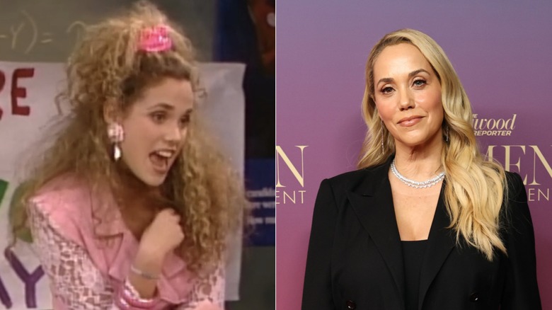 Elizabeth Berkley avec des cheveux bouclés et des vagues lâches