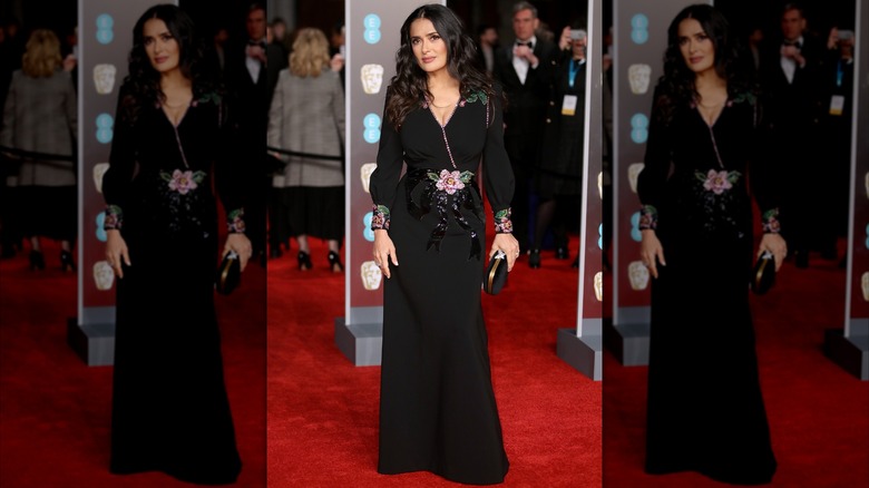 Salma Hayek assiste aux EE British Academy Film Awards à Londres en février 2018