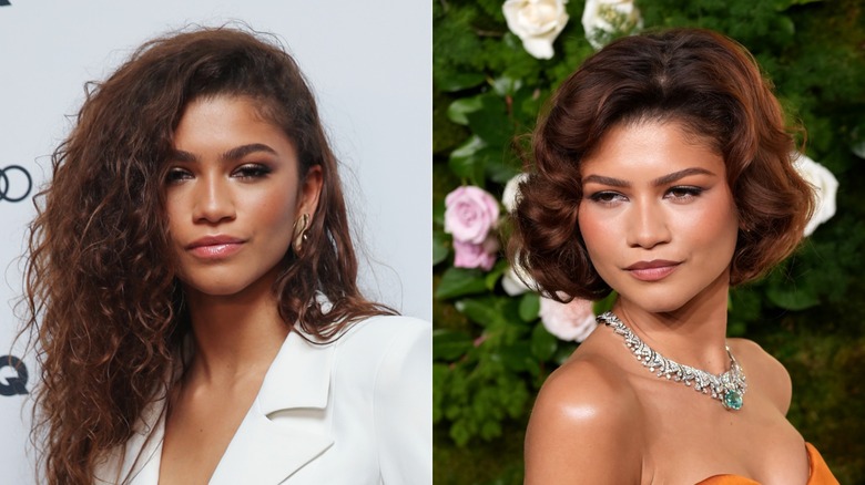 Zendaya aux cheveux longs et au carré ondulé glamour